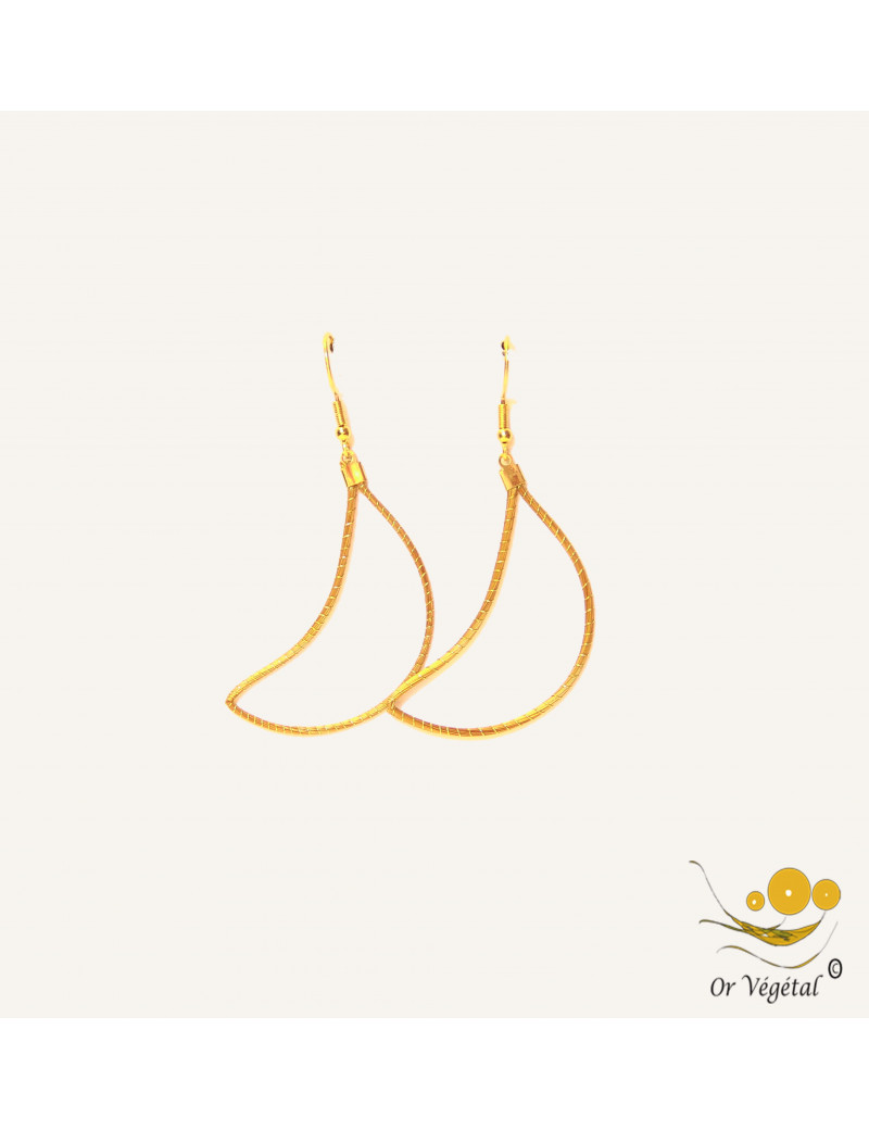 Boucles d’oreilles en or végétal cerclé en forme de demi lune