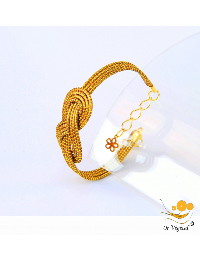 Bracelet en or végétal cerclé en forme de nœud de huit